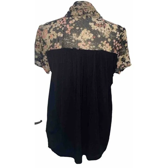 Anthropologie x Tiny Floral Blouse Small EUC. LTOP666 - Picture 4 of 5